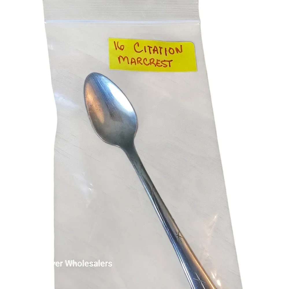 Marcrest Citation Iced Tea Spoon Stainless Steel Starburst Mid Century Modern